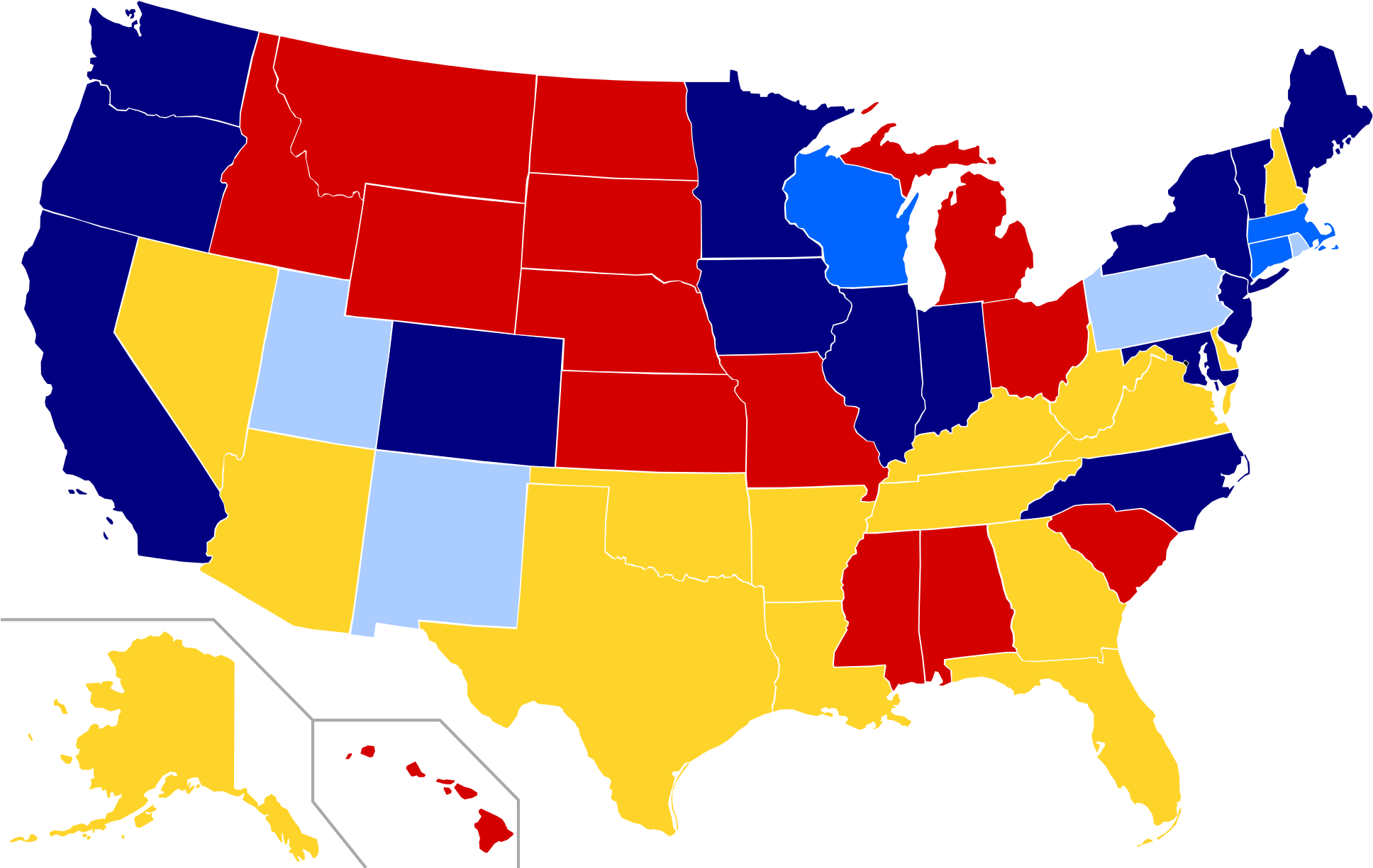 School Bullying Laws In The United States-2 - Trump Approval Rating Map (2000x1237)