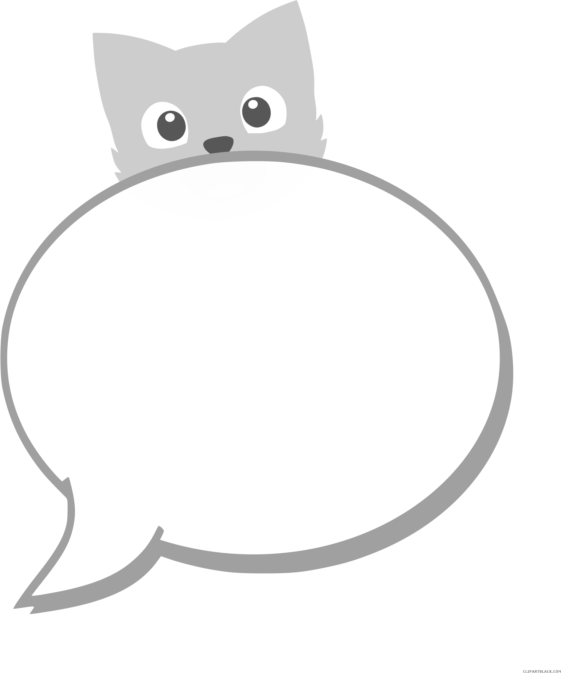 Cat Huge Animal Free Black White Clipart Images Clipartblack - Speech Balloon (2000x2400)