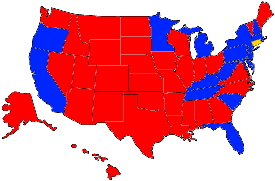Us Map Of Prohibition - United States Outline Color (559x368)