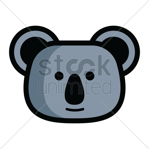Koala Bear Head Vector Image - Koala Head Cartoon (600x600)