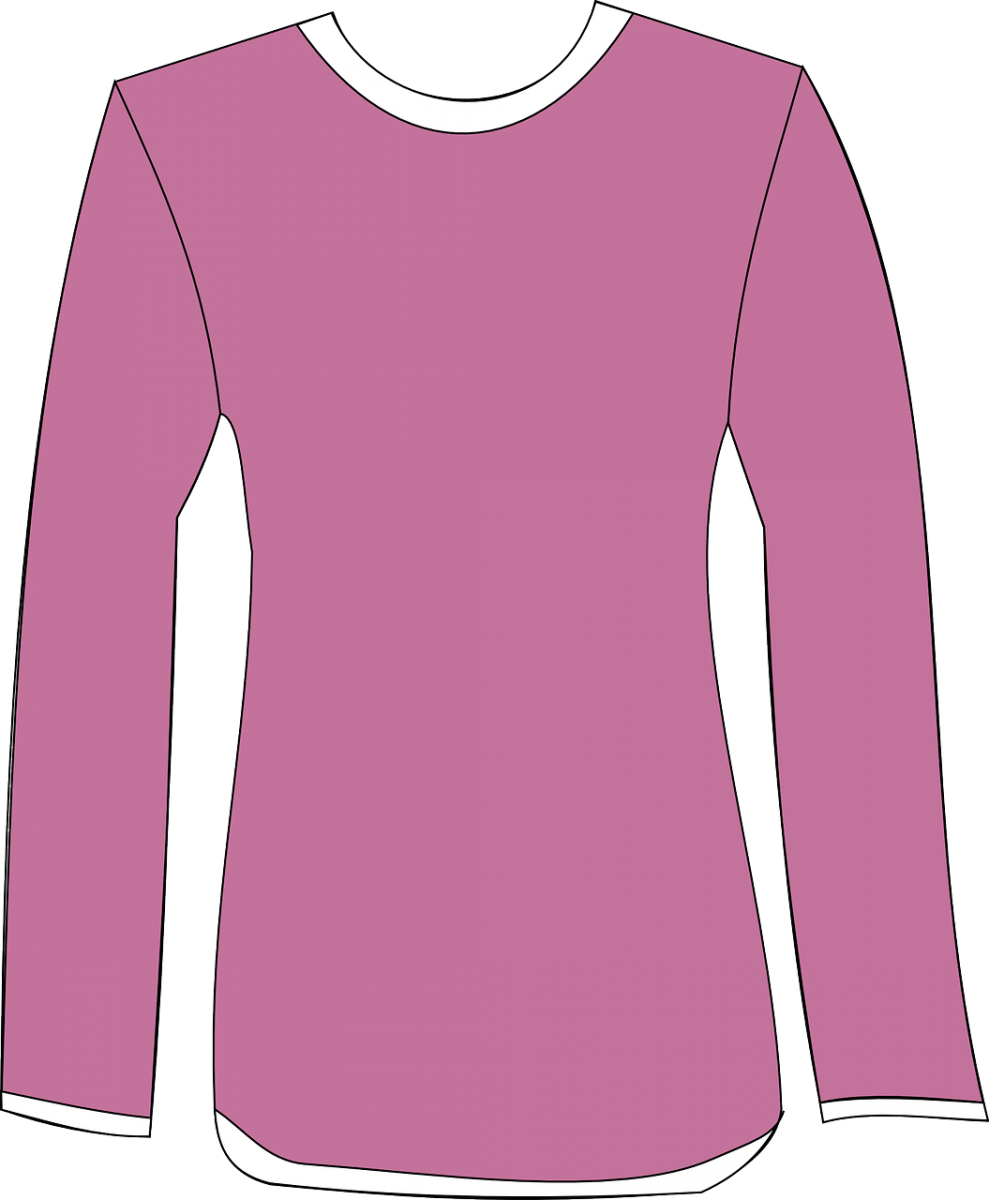 Suitable Clothing - Girl Long Sleeve Shirt Clipart (989x1200)