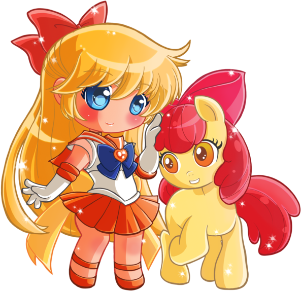 Sailor Venus And Applebloom By Hadibou - Sailor Venus Kawaii (600x579)