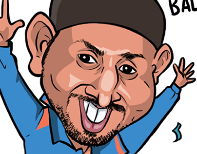 Caricatures Of World Crickets Player-for Line Sticker - Cartoon (404x316)