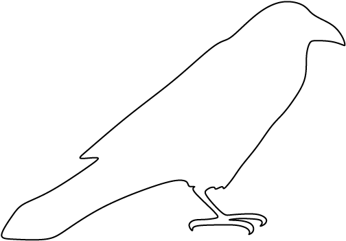 Primitive Crow Clipart Download - Raven Template (550x425)