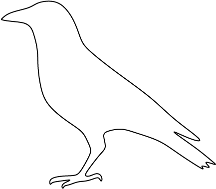 Crow Clipart Outline - Pattern (550x425)
