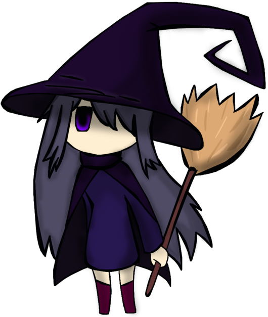 Witch Chibi By Roodoki - Cartoon (1264x632)