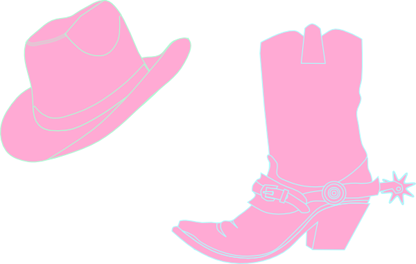 Cowgirl Boots And Hat Clip Art Clipart - Little Cowgirl Boots Clip Art (600x381)