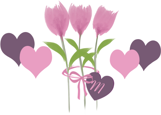 Favorite - Pink Tulip Monogram Mug (700x525)