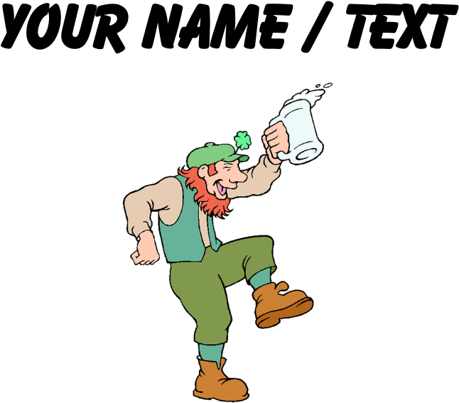 Custom Drunk Irishman Dancing 5'x7'area Rug - Drunk Irishman Dancing Bib (700x700)