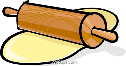 Rolling Pin With Dough Royalty Free Vector Clip Art - Rolling Pin And Dough Clipart (480x253)
