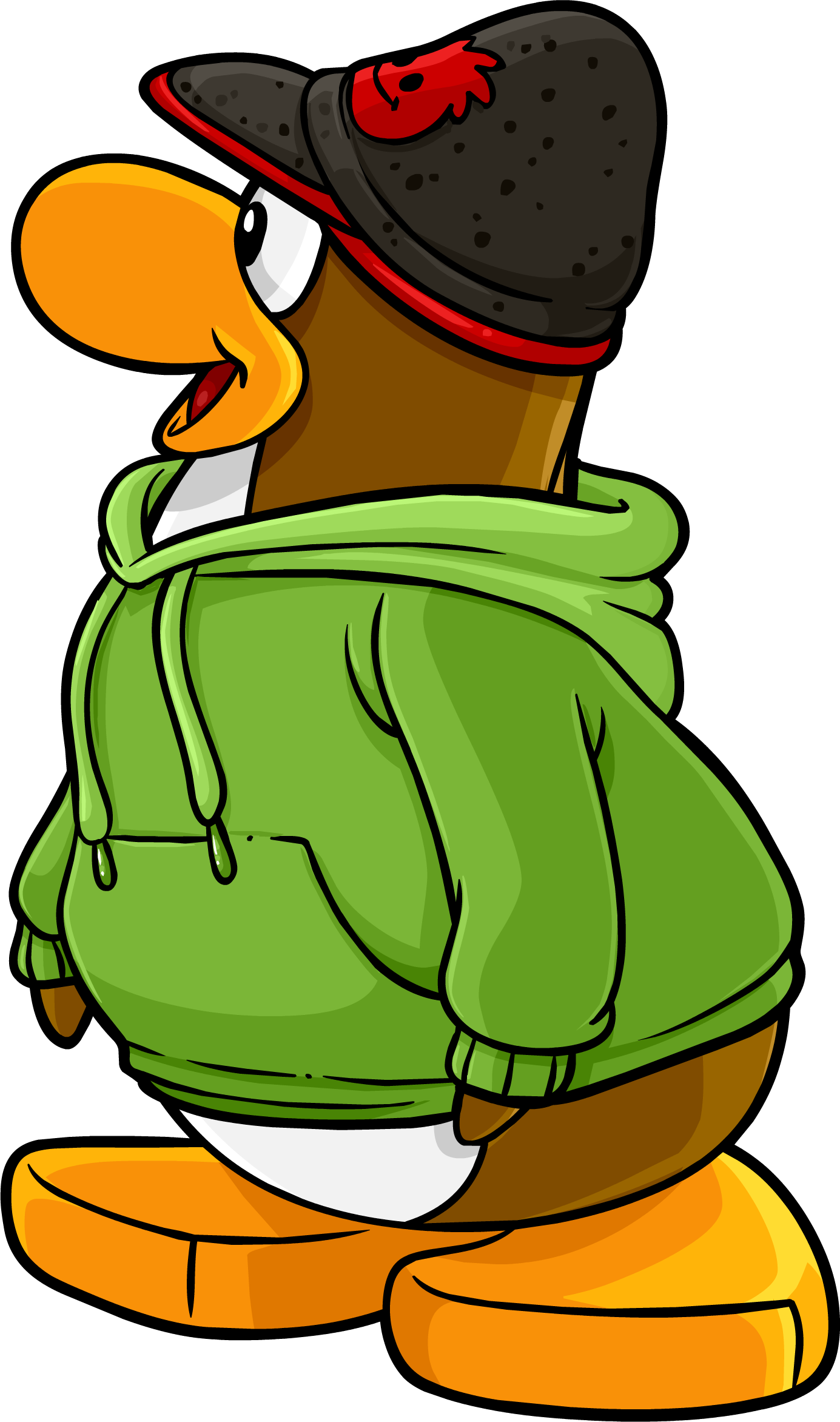 Penguin Style Feb 2 - Club Penguin Green Hoodie (1385x2344)