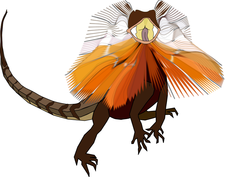 Lizard Icon Png - Frilled Neck Lizard Art (900x709)