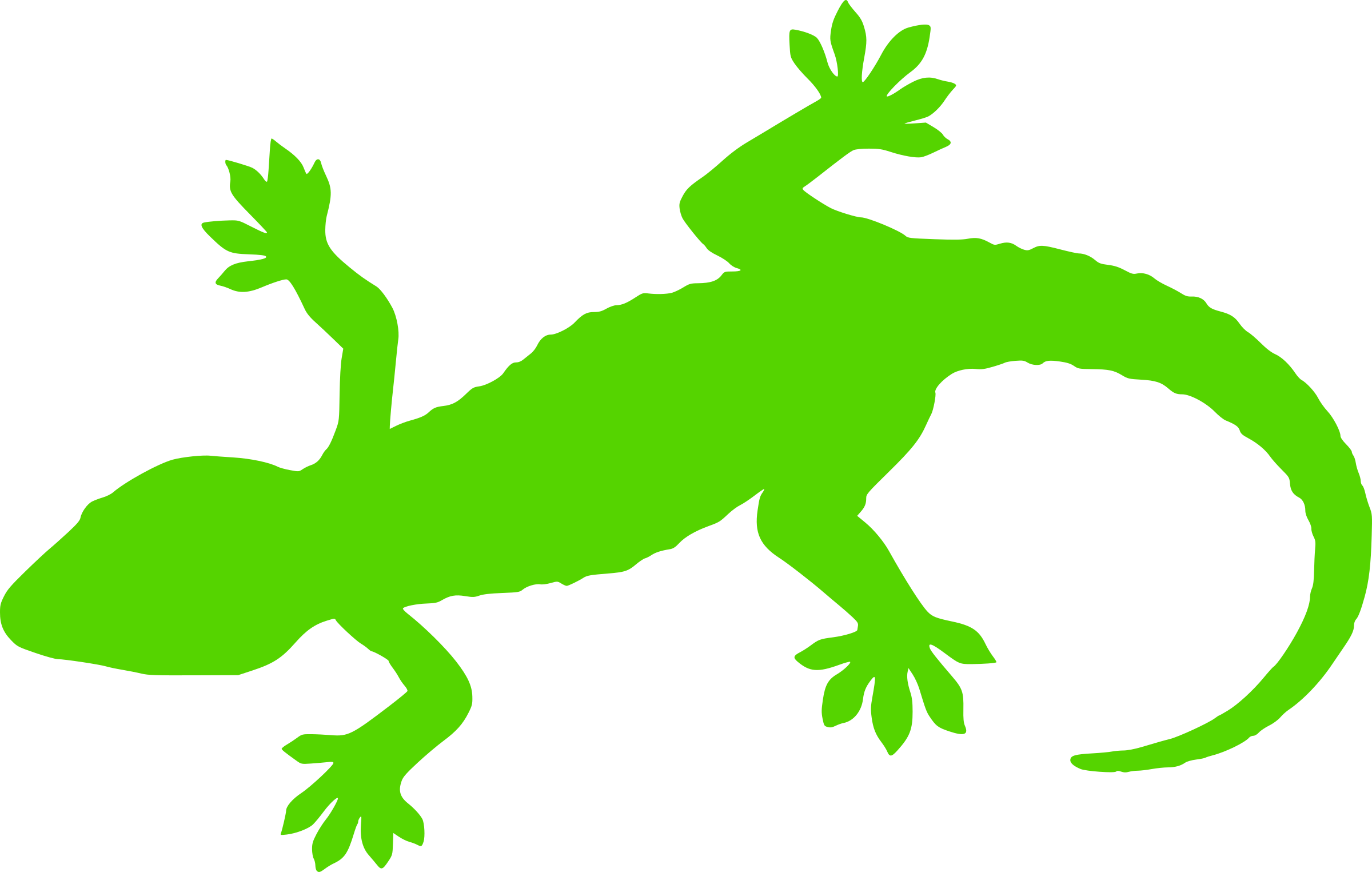 Related Lizard Clipart Silhouette - 5'x7'area Rug (2400x1525)