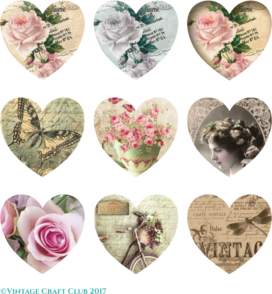 Vintage Valentine Heart Printables - Printable Vintage Hearts (1000x1414)