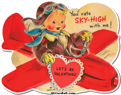 Happy Valentine's Day Friends - Airplane Valentine Cards (394x312)