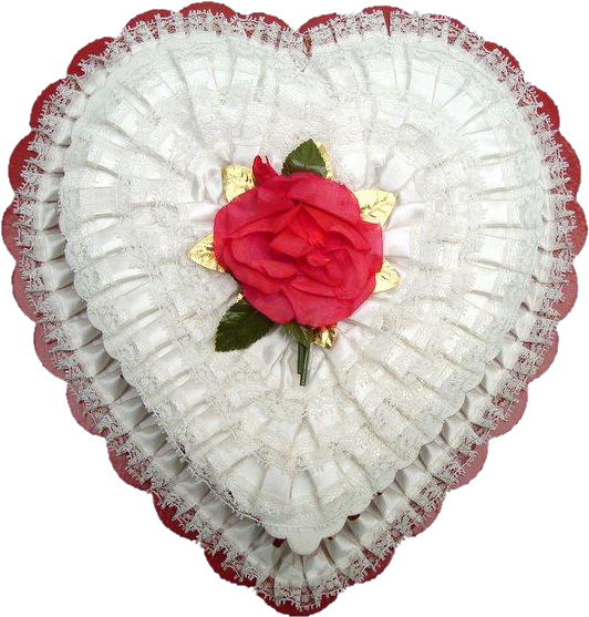 Vintage Heart Shaped Candy Box - Vintage Laced Hearts Png (556x556)