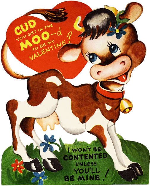 Cud You - Niedliche Karte Moovalentines Tages (519x640)