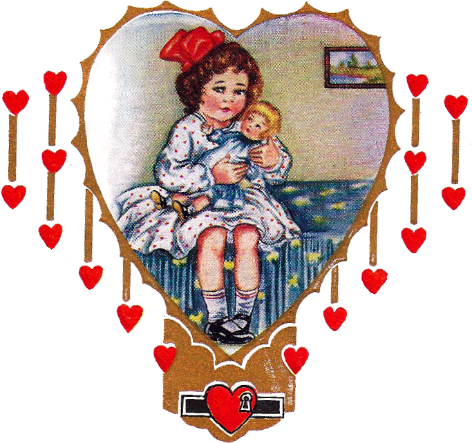 Digital Valentine Downloads - Free Printable Vintage Valentines Fream (771x716)