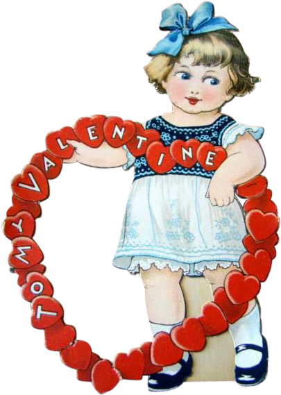 Adorable Vintage Die Cut Valentine's Day Card, Heart - Bijou (568x568)