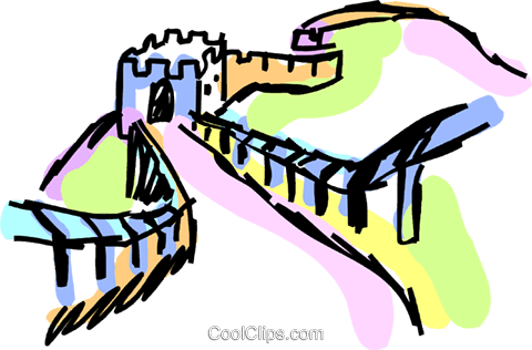 Great Wall Of China Royalty Free Vector Clip Art Illustration - Easy Great Wall Of China Drawing (480x316)