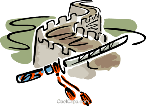 The Great Wall Of China And A Sword Royalty Free Vector - Clip Art (973x700)