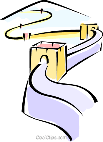 Great Wall Of China Royalty Free Vector Clip Art Illustration - Great Wall Of China Royalty Free Vector Clip Art Illustration (350x480)