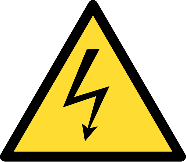 Download - Electric Shock Warning Sign (600x525)