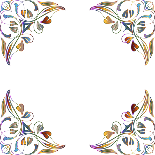 Vector Image Of Floral Decorations - Flourish Frame Floral Design Frame Png (500x500)