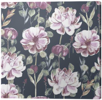 Seamless Hand Illustrated Floral Patter With Peony - Papier Peint Panoramique Vegetaux (400x400)