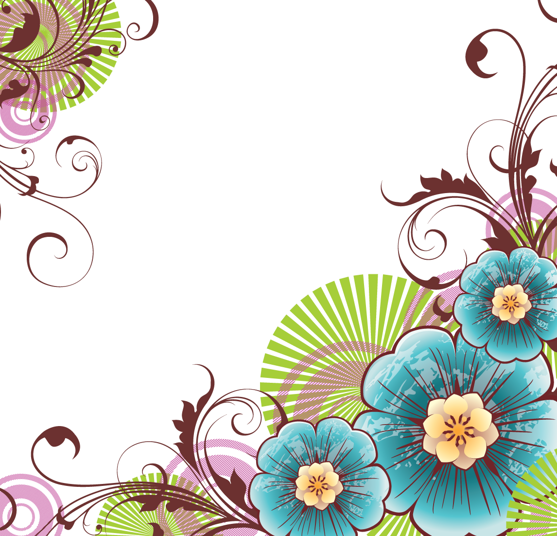 Vector Floral Design Border Download - Recipe Book Journal: Journal Notebook. Recipe Keeper, (1146x1102)