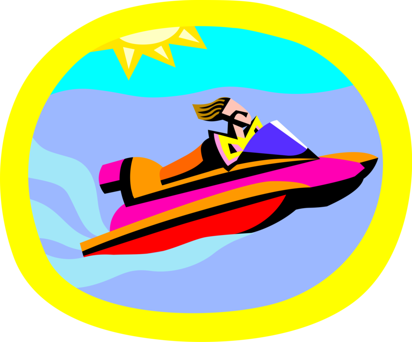 Vector Illustration Of Personal Watercraft Personal - Vector Illustration Of Personal Watercraft Personal (842x700)