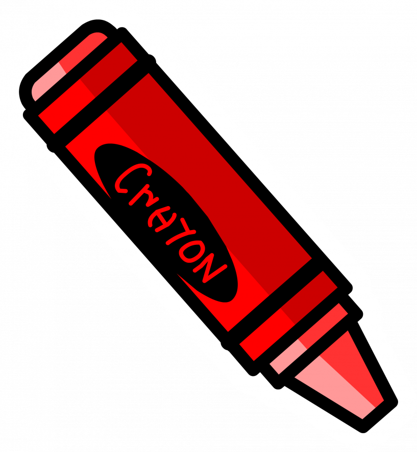 Red Crayon Clipart - Clip Art Red Crayon (817x886)