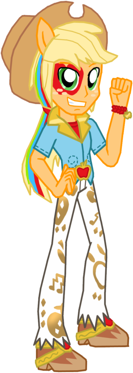 Aj Eb Rainbow Rocks By Ferrokiva - Equestria Boys Rainbow Rocks (567x1409)