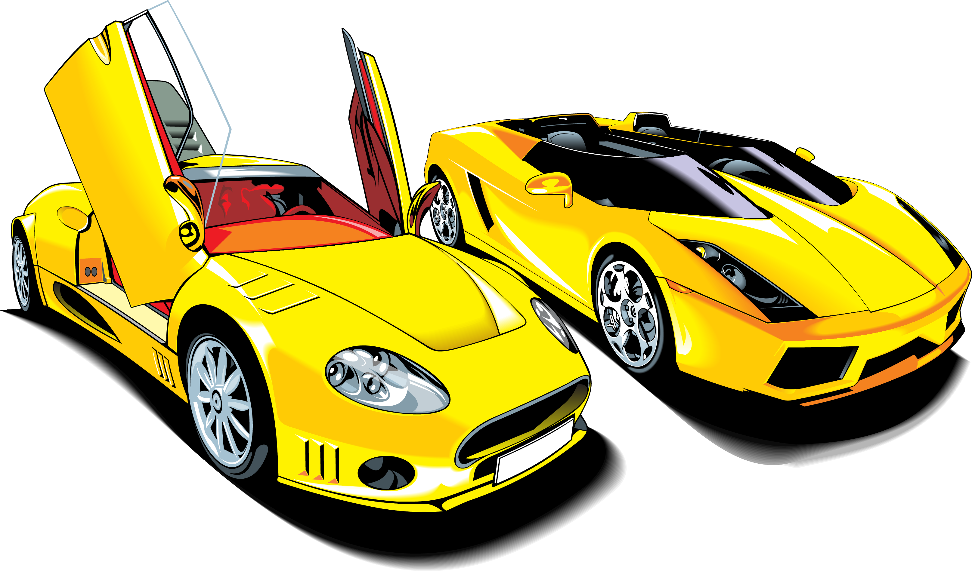 Sports Car Clip Art - Carro Amarelo Esportivo Png (3230x1899)