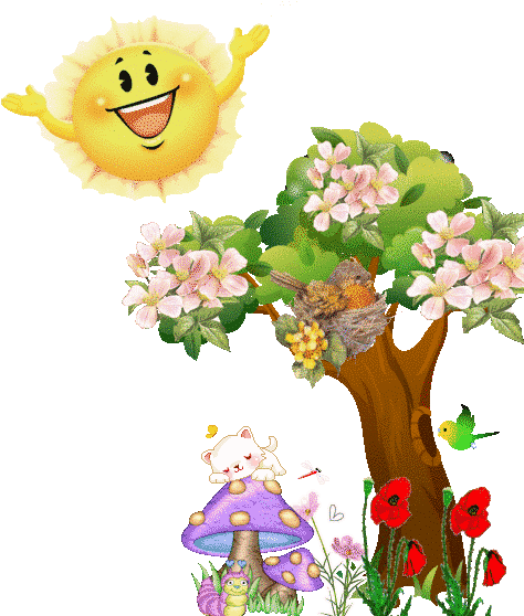 Bird Clip Art Animation Purple Flower Clipart Animated - Smiley (480x557)