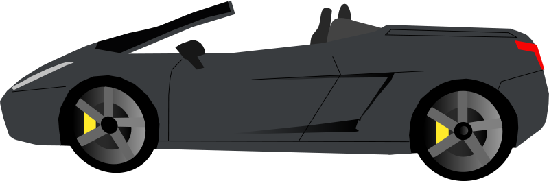 Black Sports Car Clipart - Lamborghini (800x264)