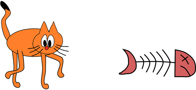 Cat, Animal, Orange, Fish, Dead - Dødt Dyr Png (680x340)