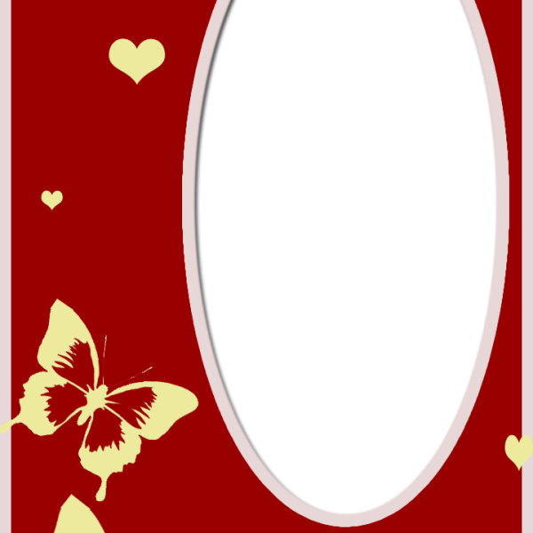 Love Frame With Butterfly - Hawaiian Hibiscus (600x600)