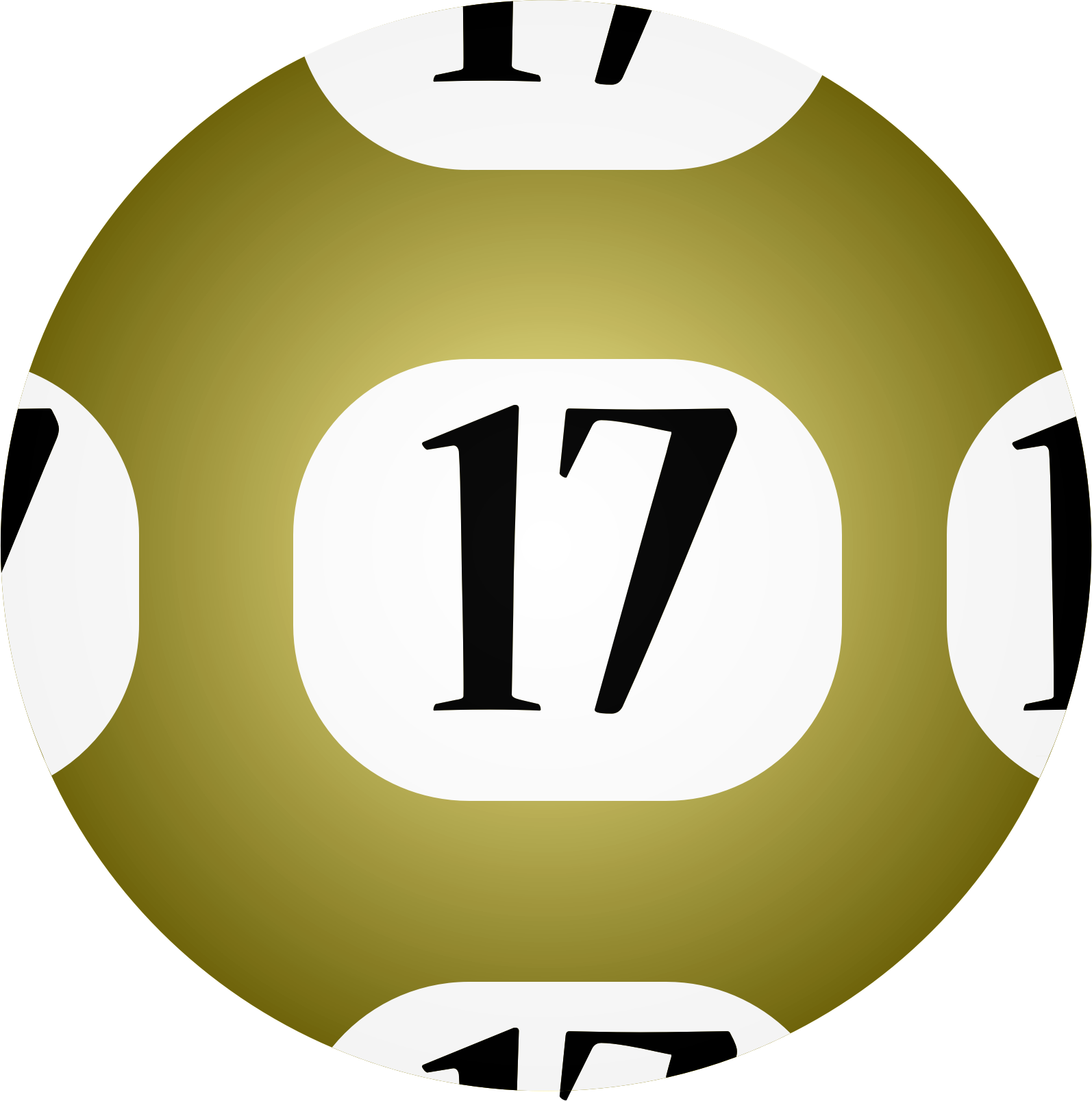 Lotto Ball - Lottery Ball Number 17 (1594x1607)