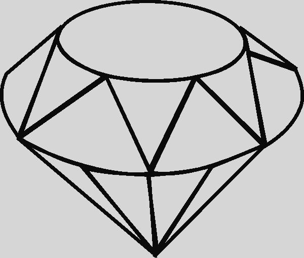 Diamond Clipart Black And White (600x509)