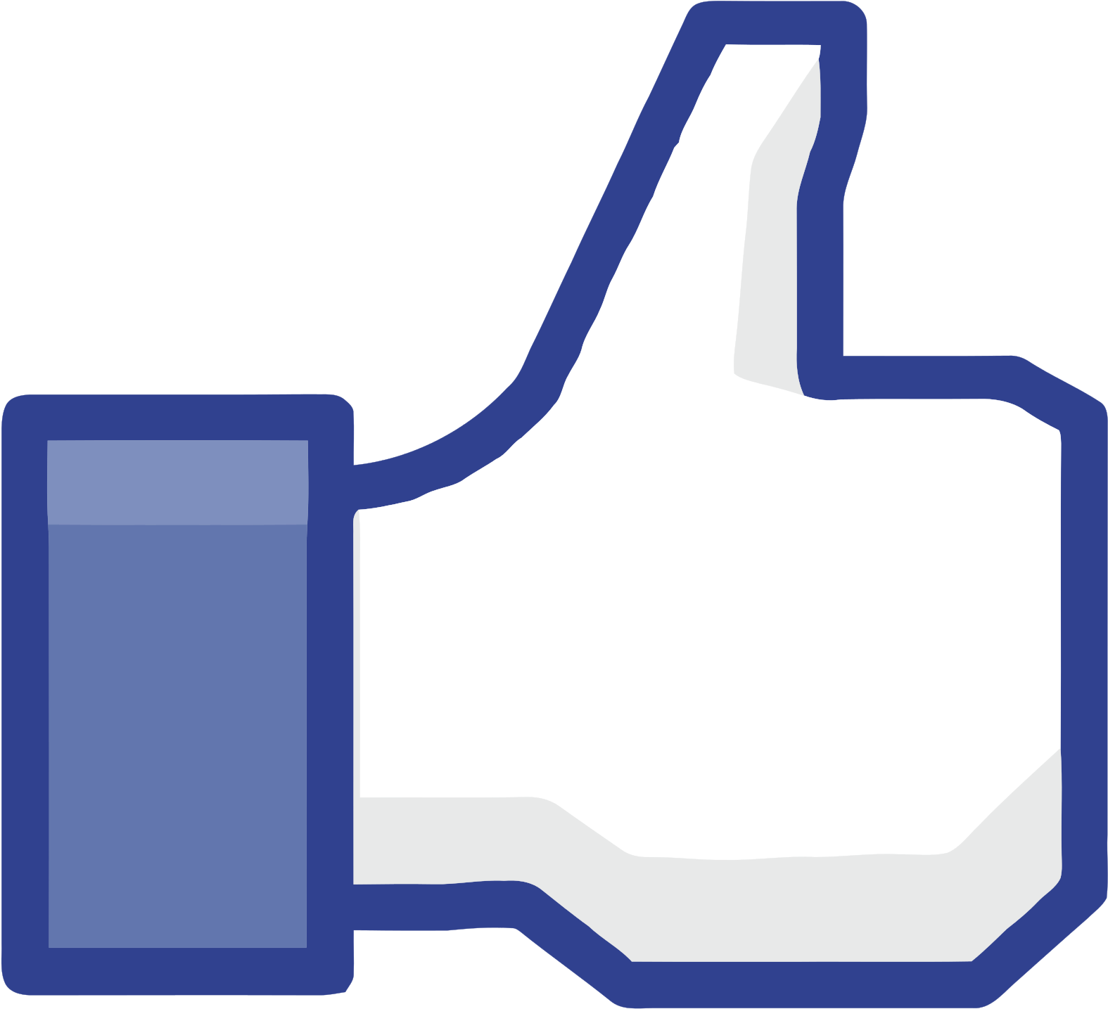 Facebook Thumbs Up - Facebook Like Icon Png (2000x1661)