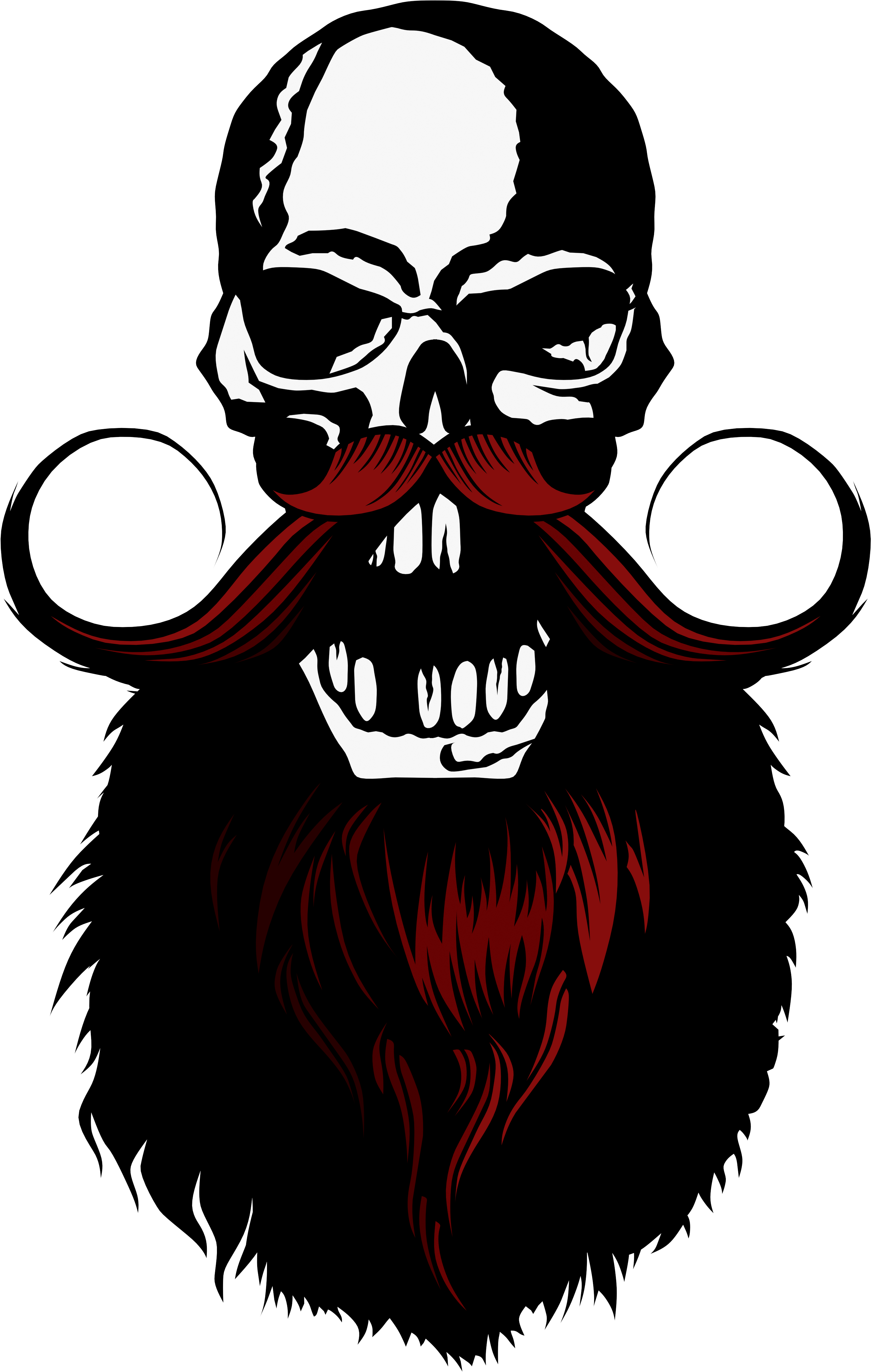 Tee-shirt Tete De Mort Hipster Crane Skull Barbu - Skull (3152x4816)
