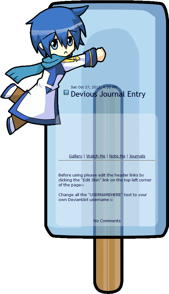 Kaito Popsicle Journal Skin By Kittirawr - Cartoon (597x990)