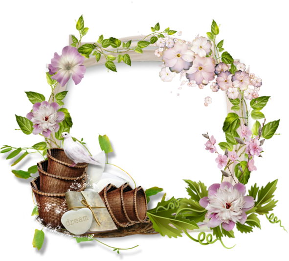 Frames Spring - Bloemenkader Png (600x601)