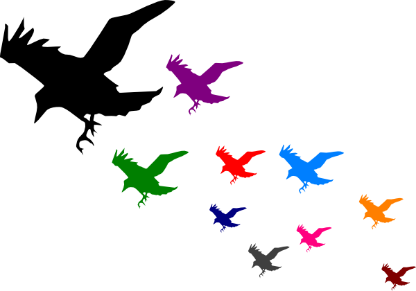 Crows Clip Art At Clker - Raven Silhouette (600x420)