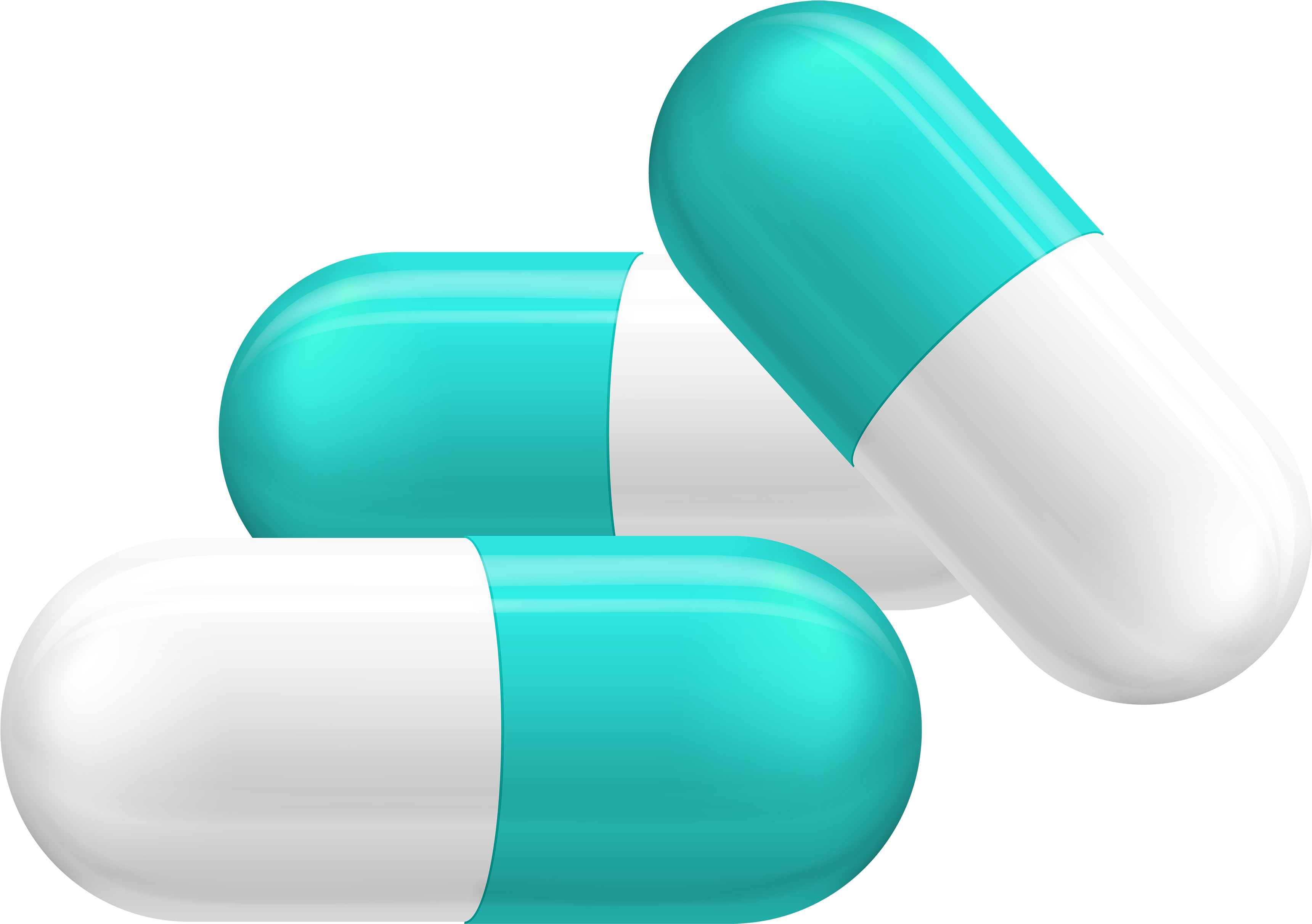 White And Blue Pill Capsules Clipart Web - Pharmacy (3500x2464)