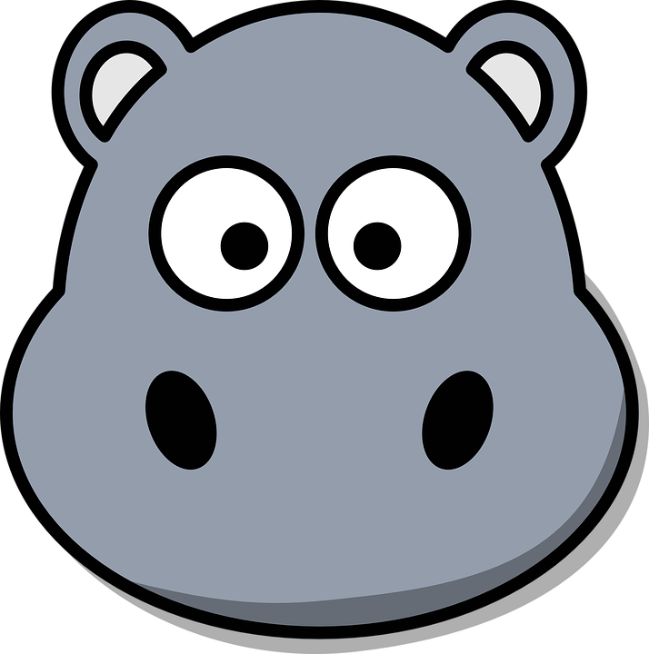 Cute Cartoon Animals Pictures 22, Buy Clip Art - Cartoon Hippo Face (1906x1920)