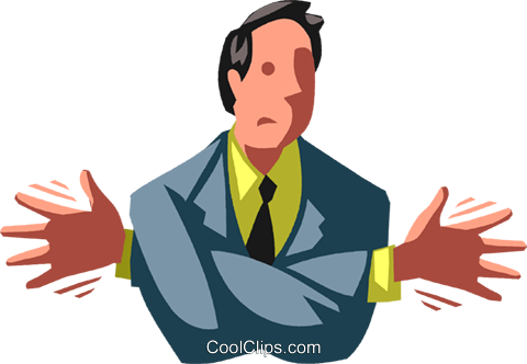 Man With His Arms Entangled Royalty Free Vector Clip - Clip Art (480x332)