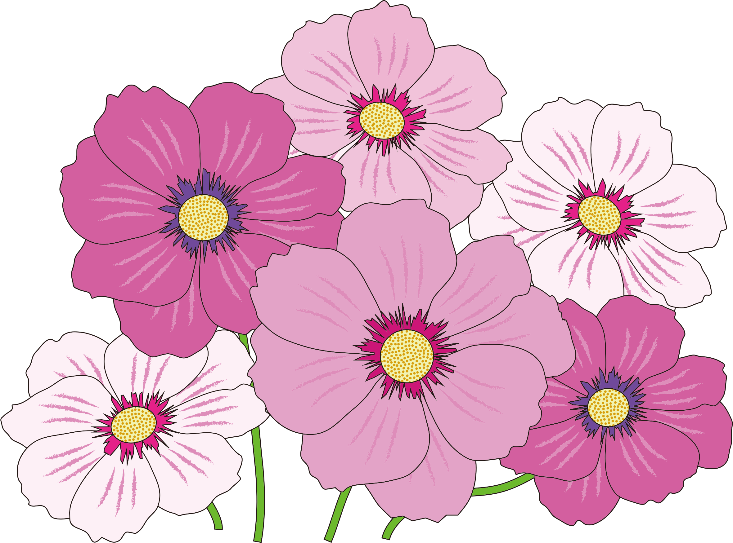 This Free Icons Png Design Of Pink And White Flowers - Easy Flower Beautiful Nature: 30 A Grayscale Fantasy (2362x1752)