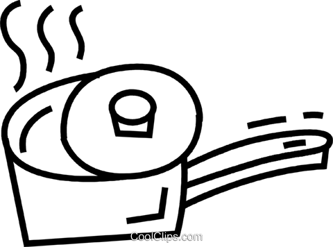 Pots And Pans Royalty Free Vector Clip Art Illustration - Line Art (480x356)